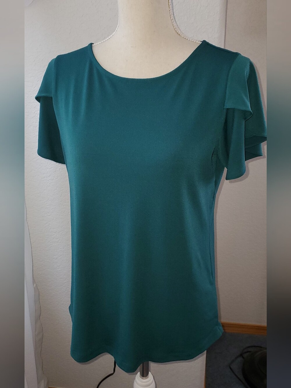 Christopher & Banks Teal Ruffle Top